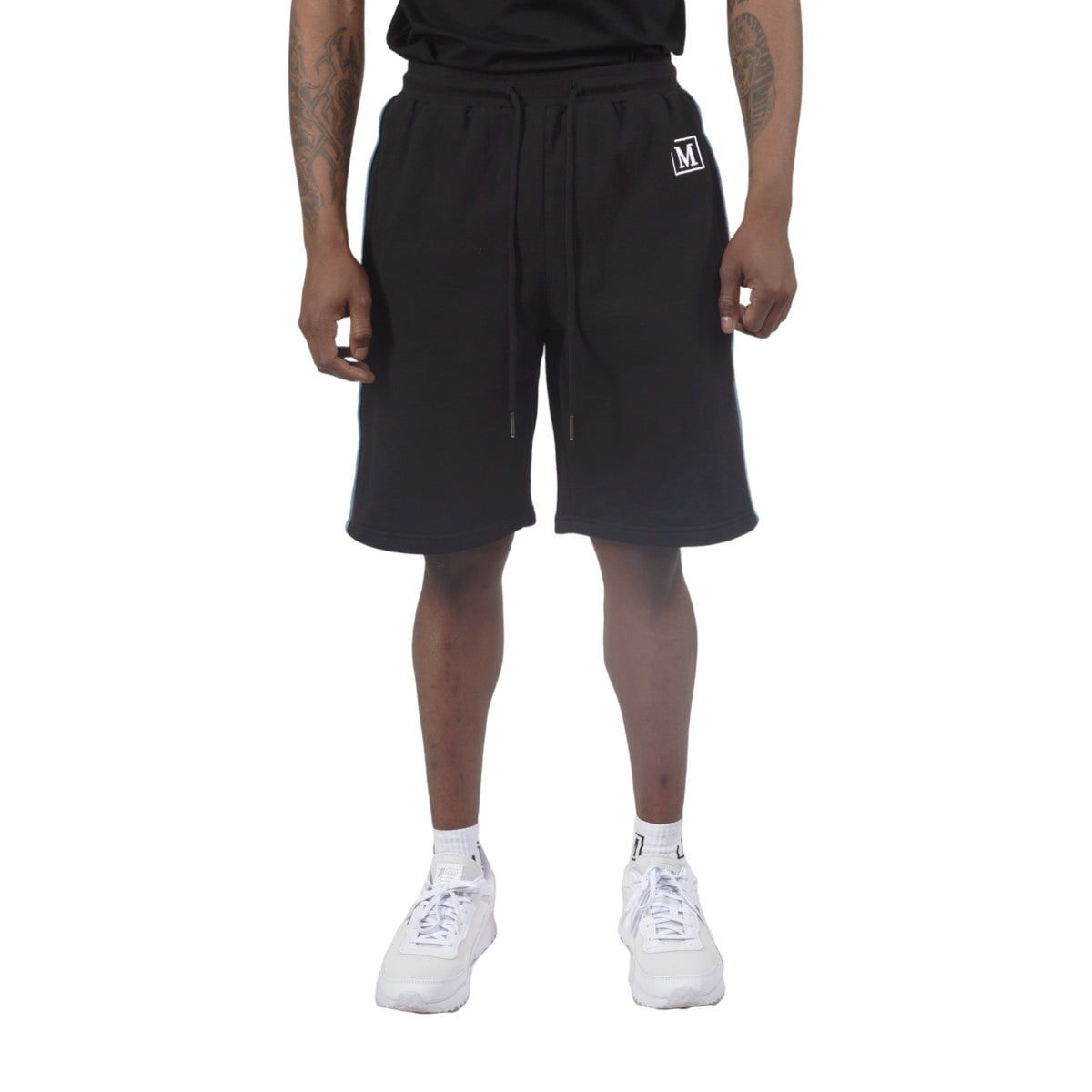 MDB Brand Men's Fleece Monogram Logo Tape Shorts