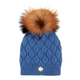 MDB Couture Women's Fur Pom Pom Beanie - Earth Tone Color