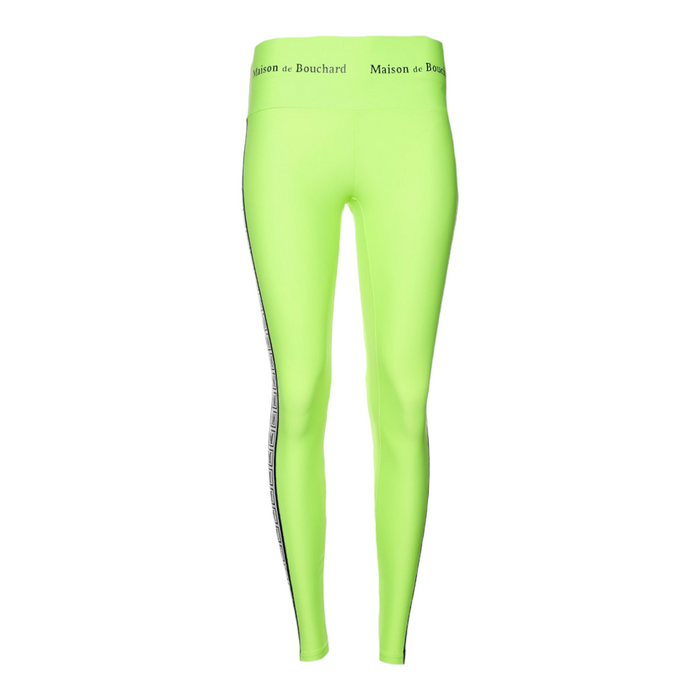 MDB Brand High Waisted Tape Logo Leggings - Neon