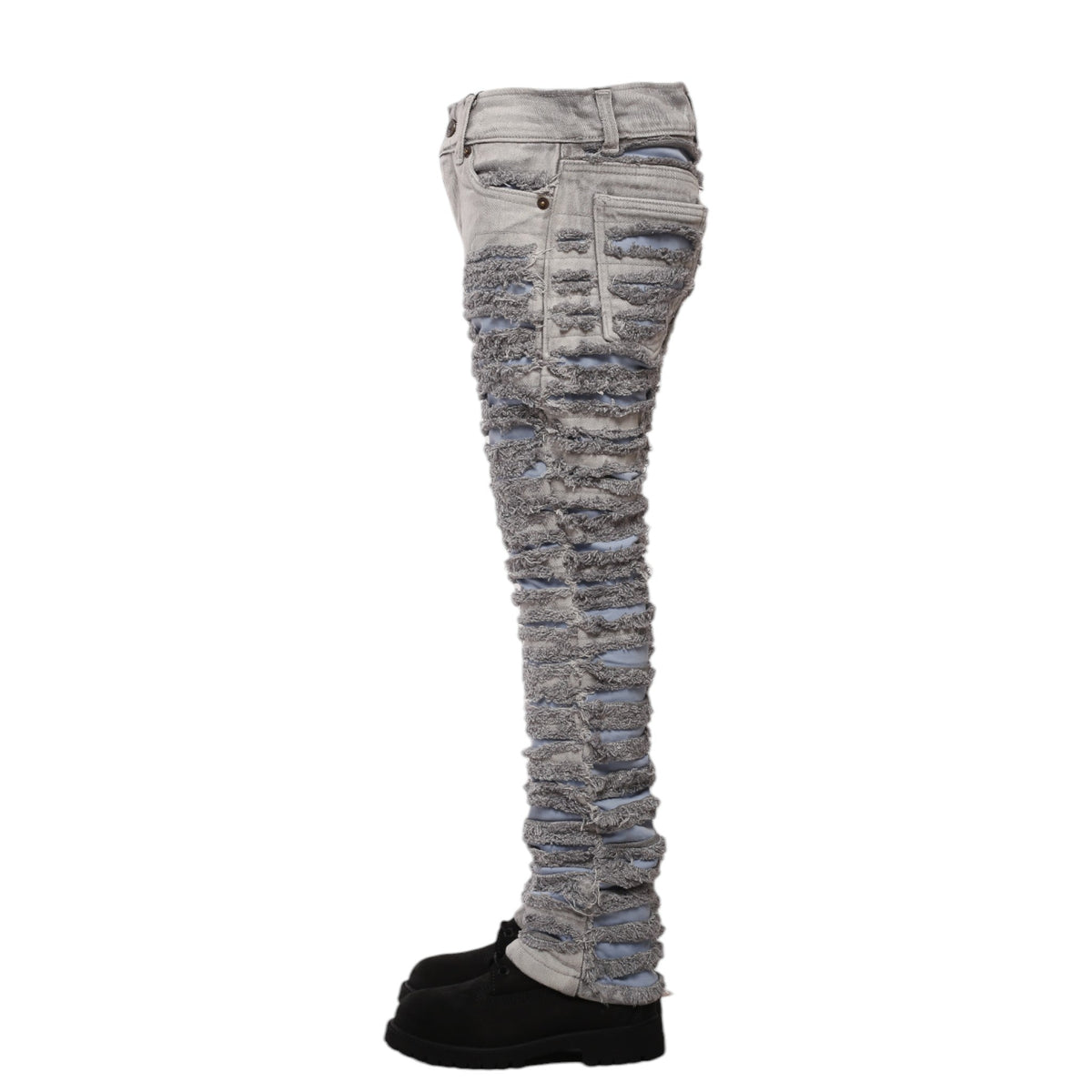 MDB Brand Kid's Dual Color Distressed Stacked Denim Jeans