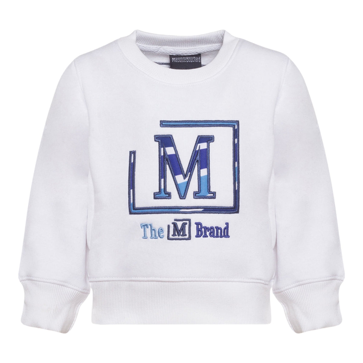 MDB Brand Kids Classic "M" Swirl Embroidered Logo Crewneck Sweatshirt