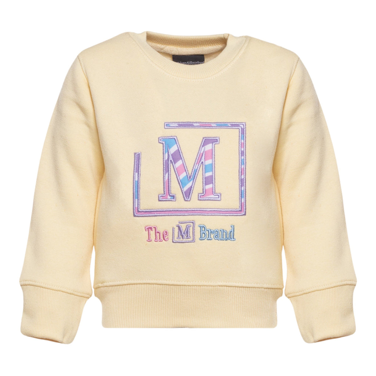 MDB Brand Kids Classic "M" Swirl Embroidered Logo Crewneck Sweatshirt