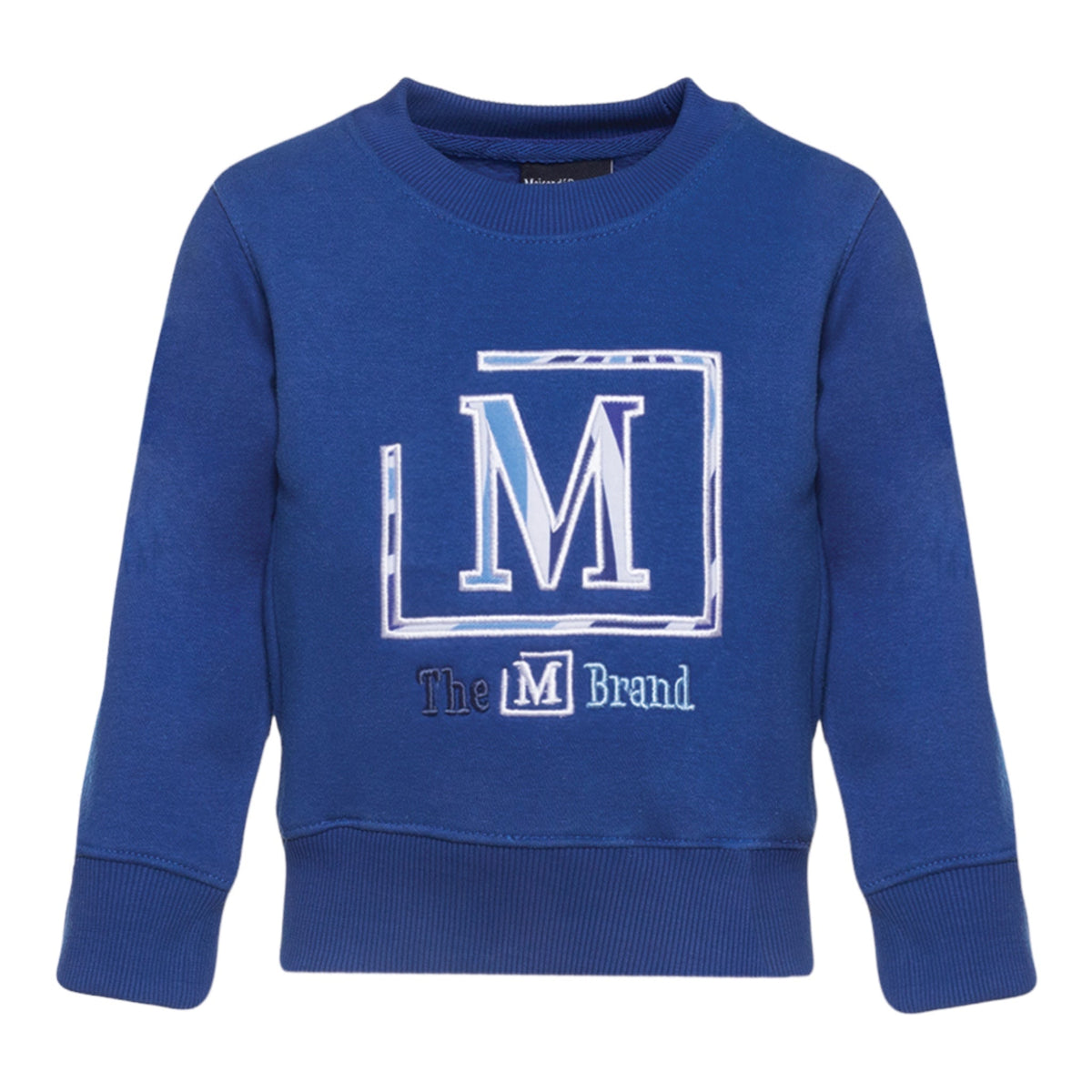 MDB Brand Kids Classic "M" Swirl Embroidered Logo Crewneck Sweatshirt