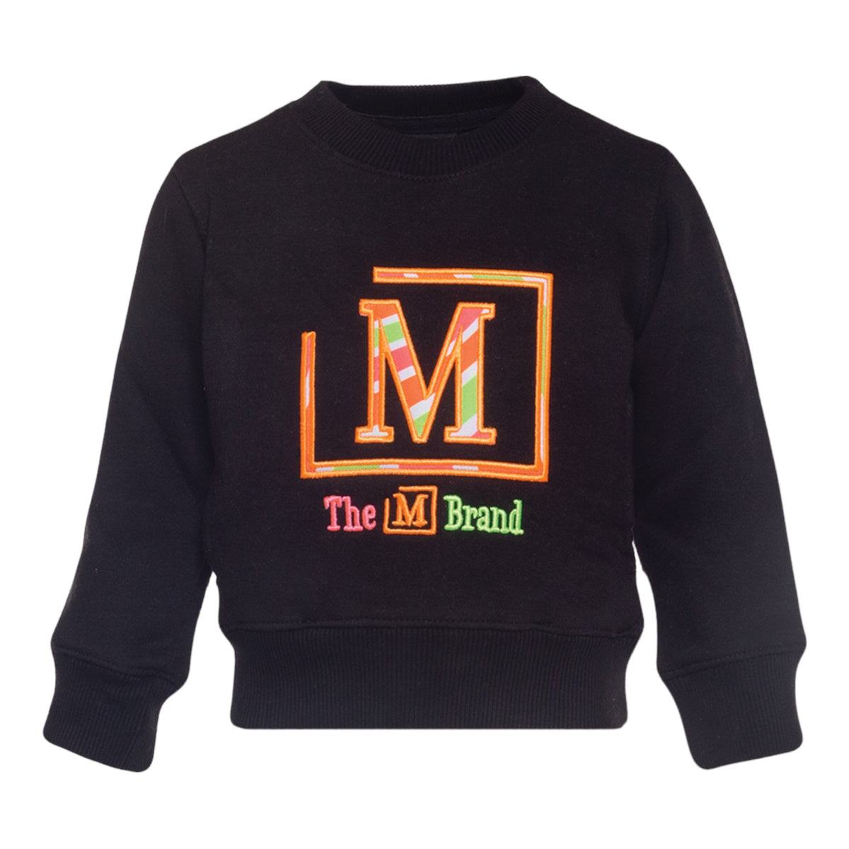 MDB Brand Kids Classic "M" Swirl Embroidered Logo Crewneck Sweatshirt