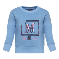 MDB Brand Kids Classic "M" Swirl Embroidered Logo Crewneck Sweatshirt