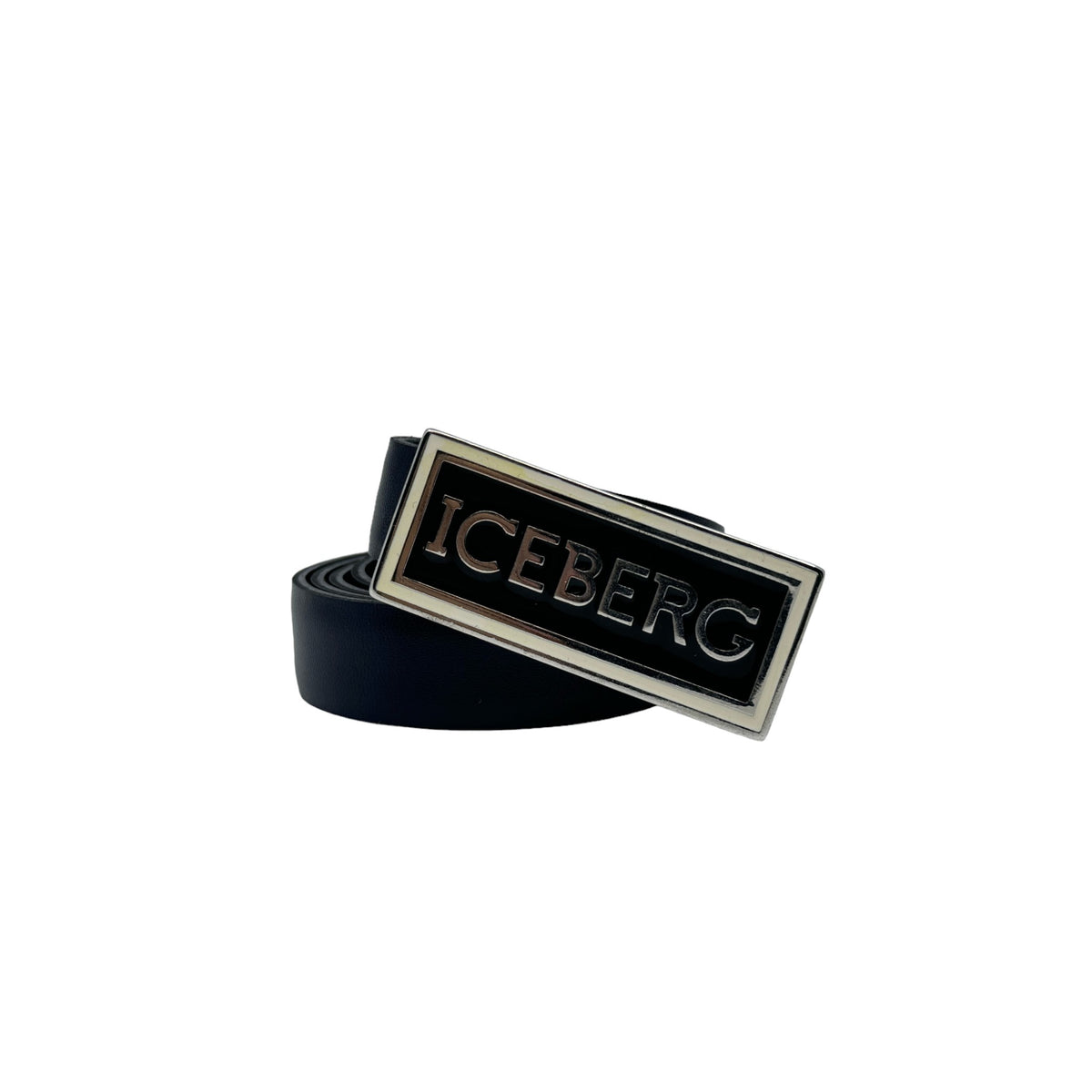 Iceberg Kids Leather Belt with Logo Buckle