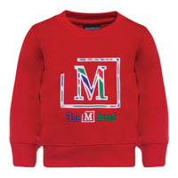 MDB Brand Kids Classic "M" Swirl Embroidered Logo Crewneck Sweatshirt