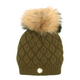 MDB Couture Women's Fur Pom Pom Beanie - Earth Tone Color