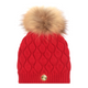 MDB Couture Women's Fur Pom Pom Beanie - Warm Color