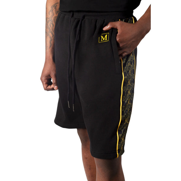 MDB Brand Men's Fleece Monogram Logo Tape Shorts