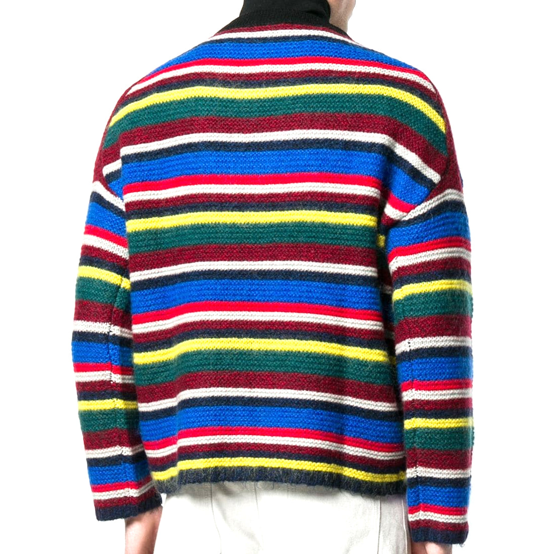 Kenzo Men's Multicolor Jumping Tiger Knit Striped Sweater