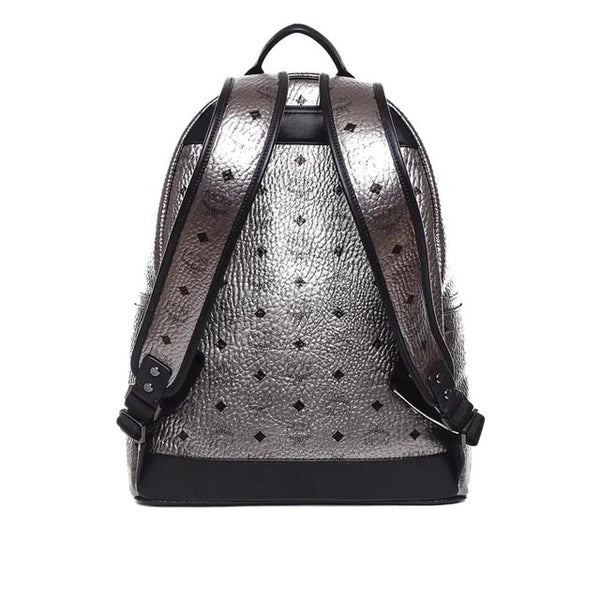 MCM Dual Stark Cyber Flash Backpack in Silver Visetos