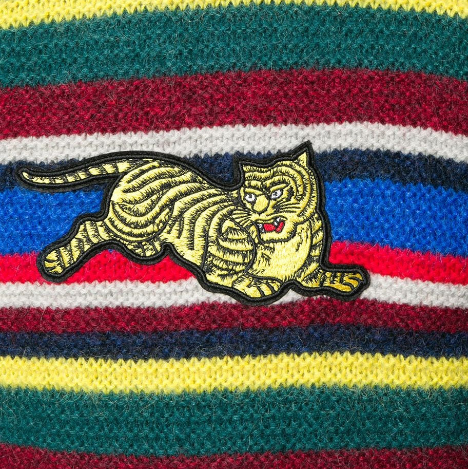 Kenzo Men's Multicolor Jumping Tiger Knit Striped Sweater