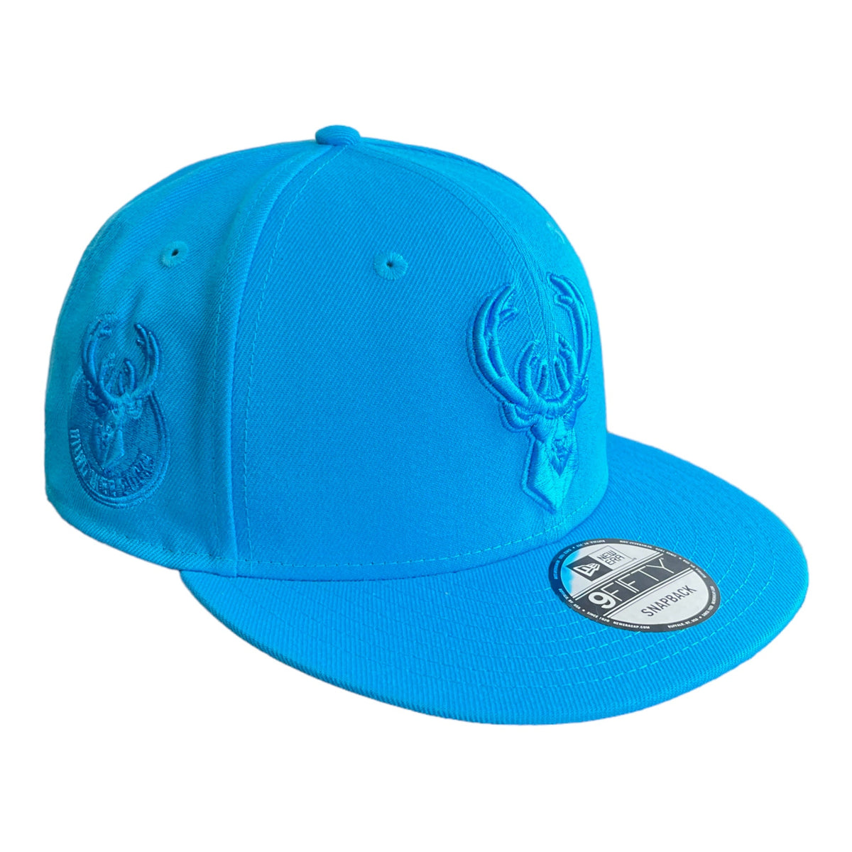 New Era Milwaukee Bucks Custom Monochrome 9Fifty Snapback Baseball Cap - Turquoise