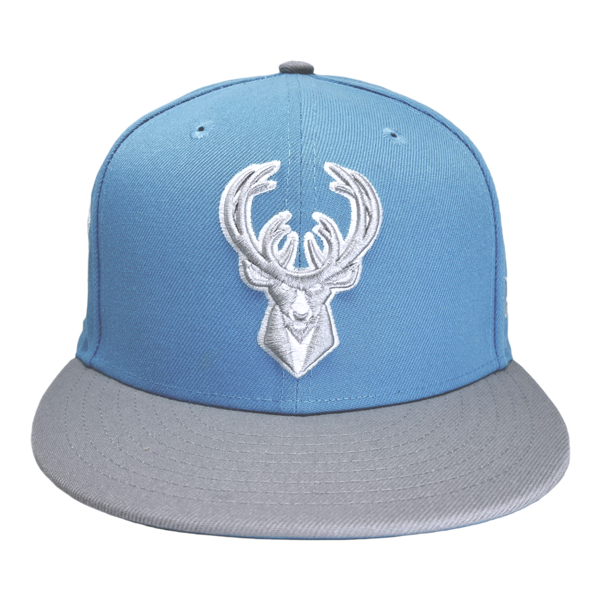 New Era Milwaukee Bucks Custom 9Fifty Snapback Baseball Cap - Sky/Grey