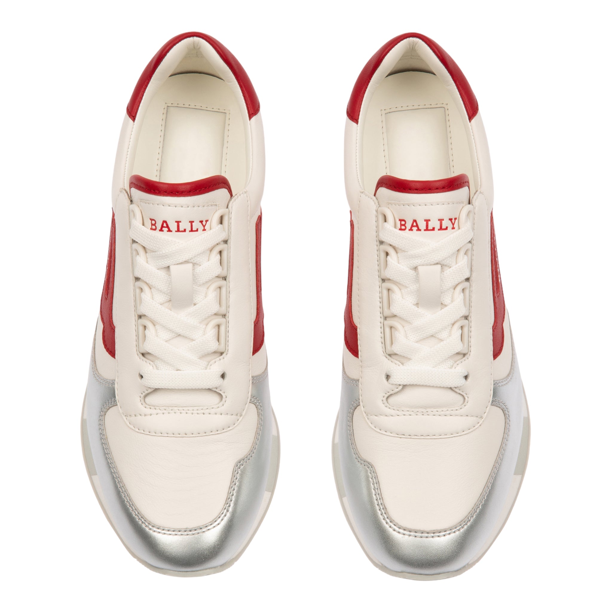 Bally logo-embossed leather sneakers - White